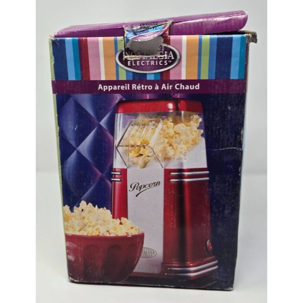 Nostalgia RHP310 Retro 50s Hot Air Popcorn Popper 8-Cup Red Open Box